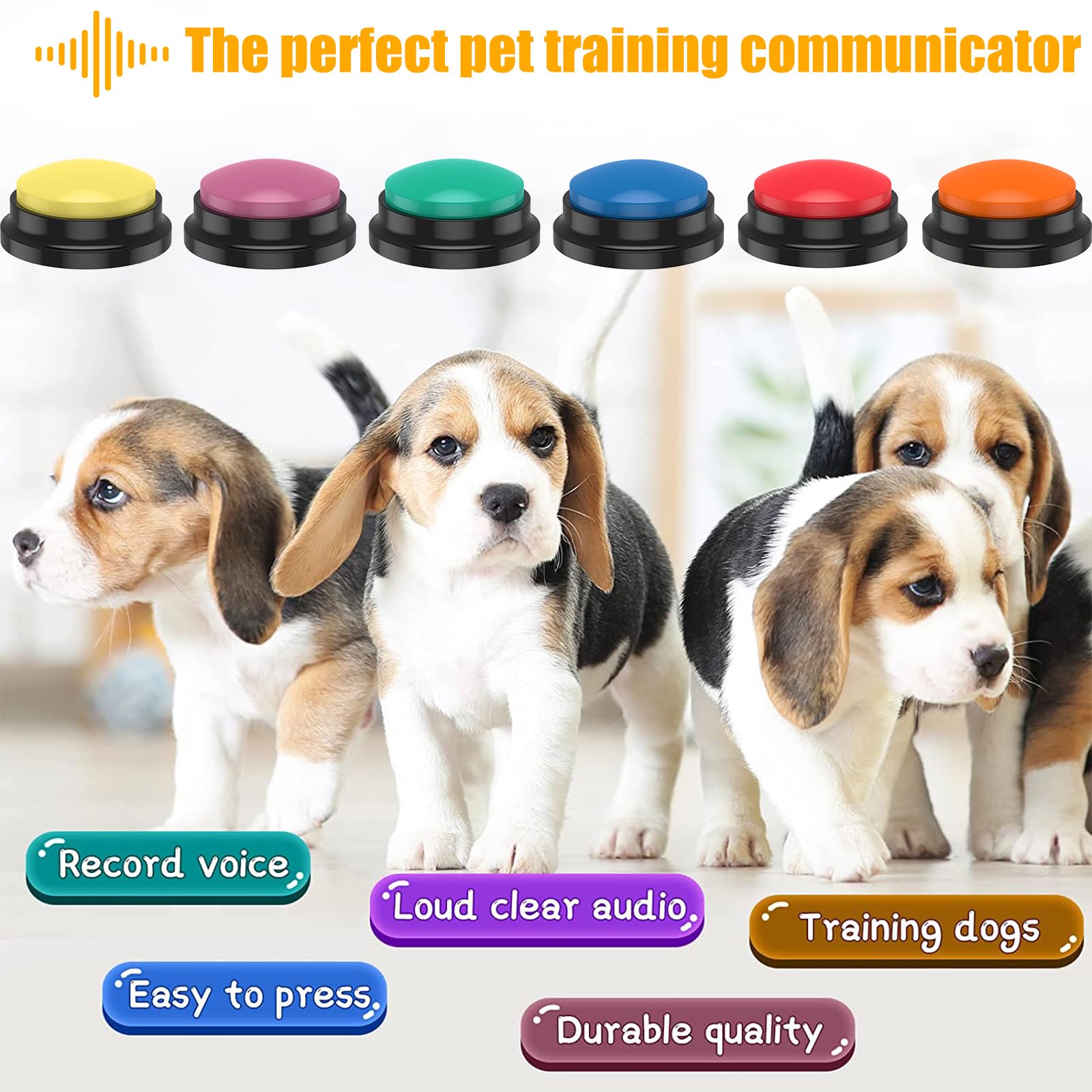Gatphy Dog Buttons Talk Training, 6Pcs Pet Communication Buttons Voice Recording Button - Image 2