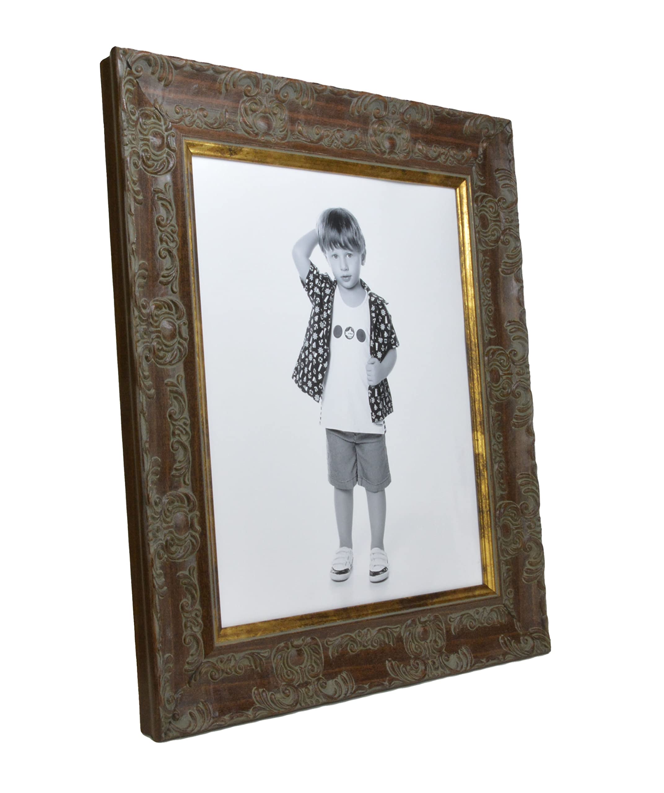 Boldon Framing WIDE Ornate Shabby Chic Antique Swept Museum Style MUSE Picture Photo Frame-A3-Mahogany