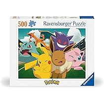 Ravensburger Puzzle 12000441-Puzzle da 500 pezzi, motivo: i Pokémon allo stadio, per adulti e bambini dai 12 anni in su, Multicolore