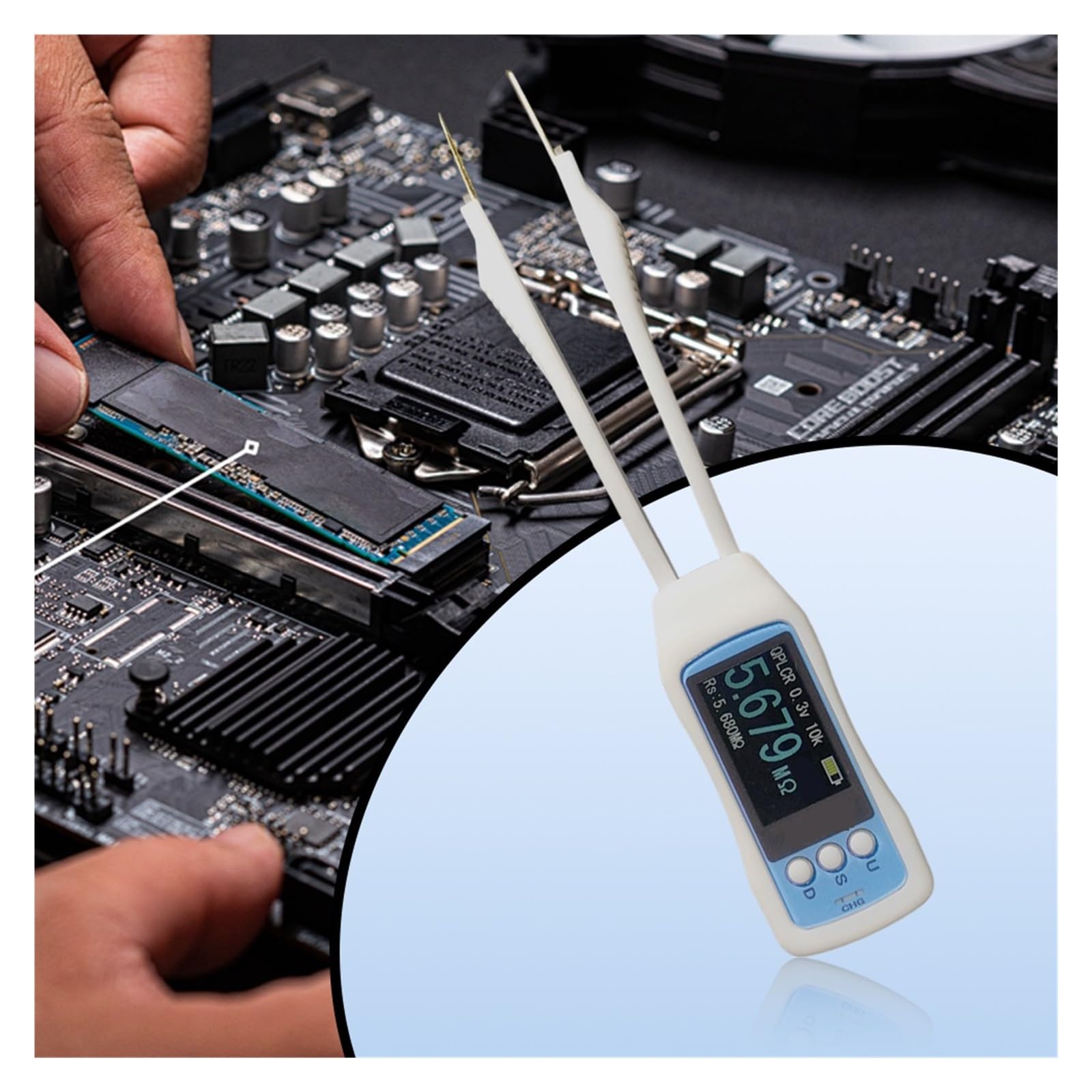 Probador de puente LCR, Medidor de puente LCR, pantalla digital, pinzas SMD inteligentes de mano, comprobador de resistencia, inductancia y capacitancia de alta precisión