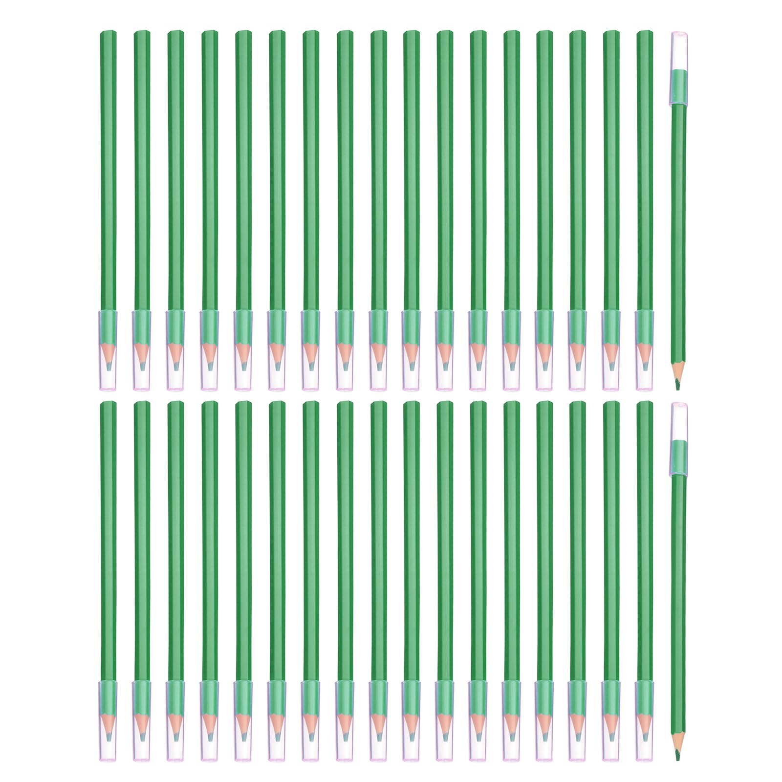 PATIKIL Pre-sharpened Colored Pencil Set, 36 Pcs Oil Color Pencils with Plastic Pencil Tip Cap Hexagonal Rod Wooden Pencils for Artists Art Painting, Light Green