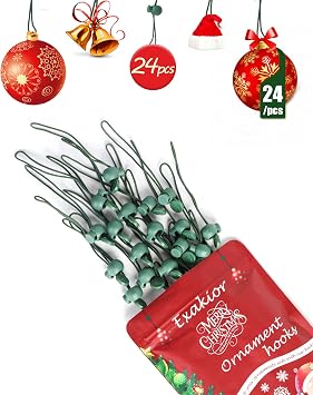 Ornament Hooks Essential Christmas Tree Decorating Hangers Great Xmas Ornament Hooks for Hanging Christmas Decorations 35 PCS Round-Upgraded-24pcs
