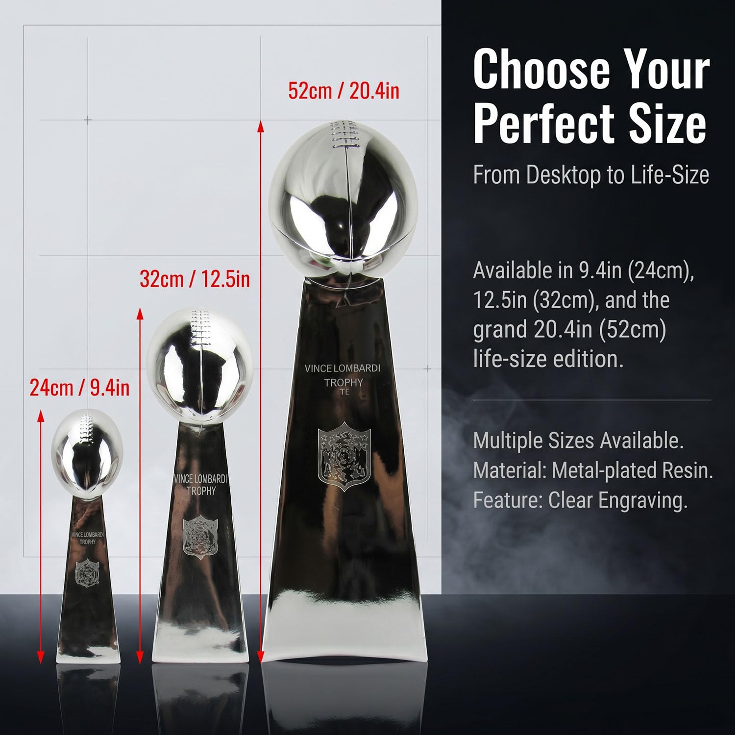 Fantasy Football Trophy Replica, Rugby Award Cup aus Resin, Sport Sammlerstück Souvenir für Büro Desktop Deko, Football Fan Geschenk für Liga Gewinner, Club Champion, Silber
