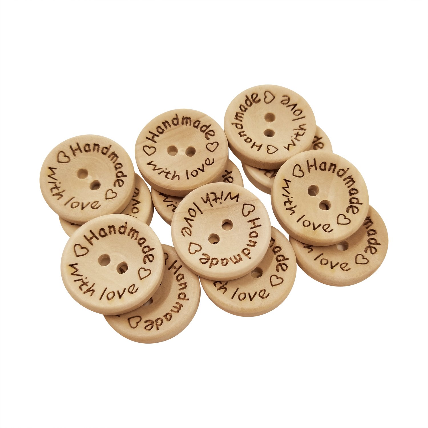 Bottoni In Legno Dipinti Soul-Cats - 20 Mm, Set Da 5 Con Motivi Floreali Variopinti, Per Cucito E Hobby - 2