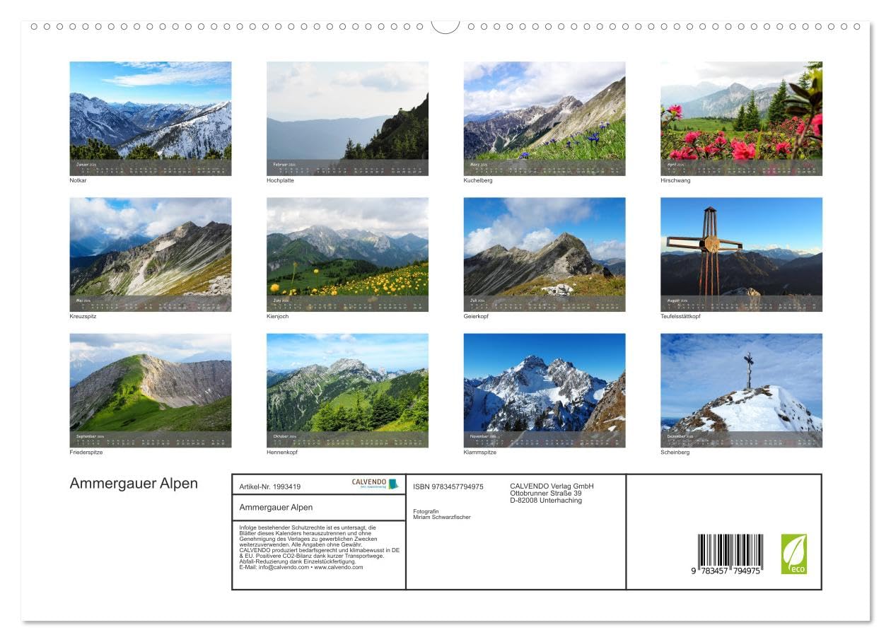Ammergauer Alpen (hochwertiger Premium Wandkalender 2026 DIN A2 quer), Kunstdruck in Hochglanz: Einblick in den Naturpark Ammergauer Alpen Wandkalender (CALVENDO Orte)