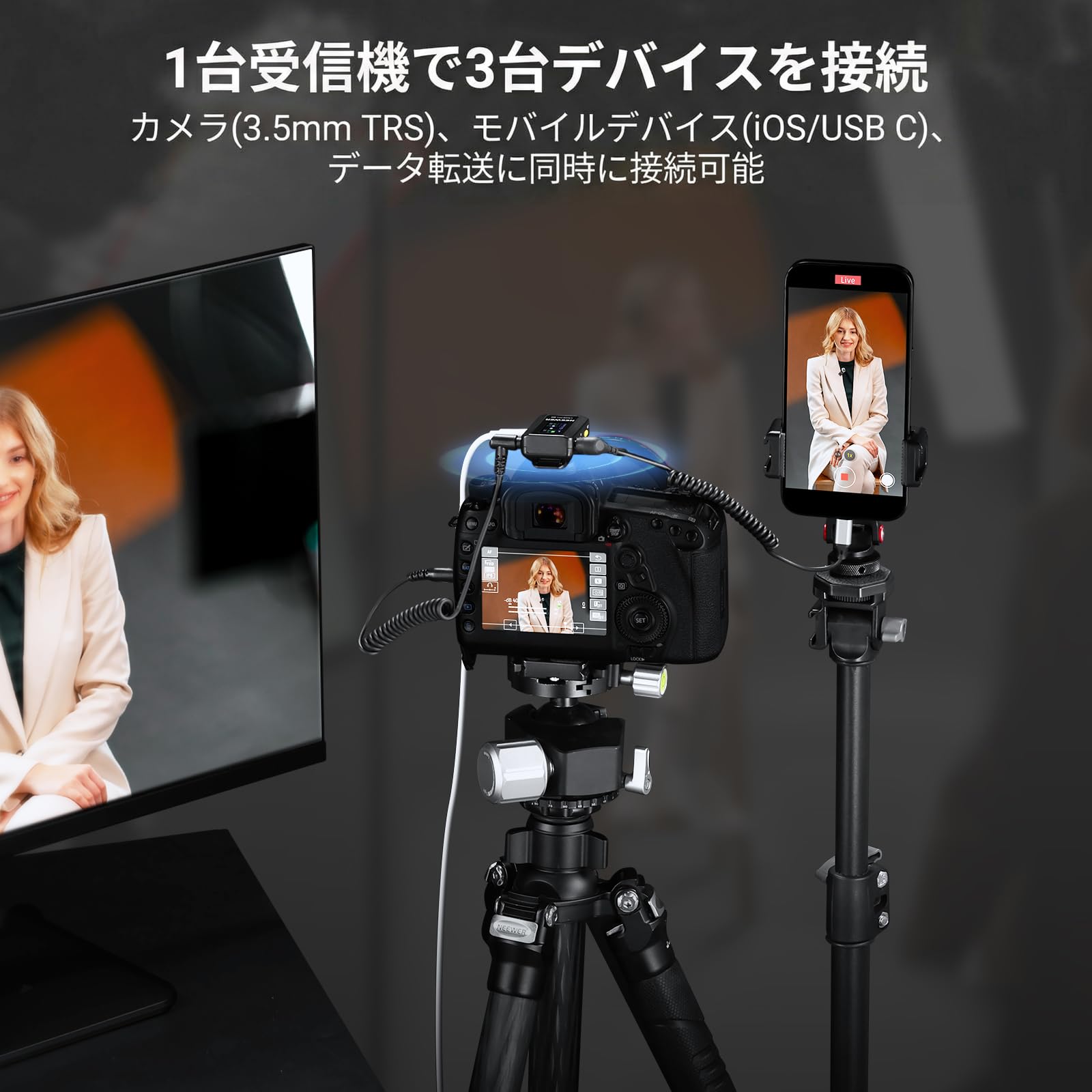 Amazon.co.jp: NEEWER ワイヤレスラベリアマイク 無線ラペルマイク