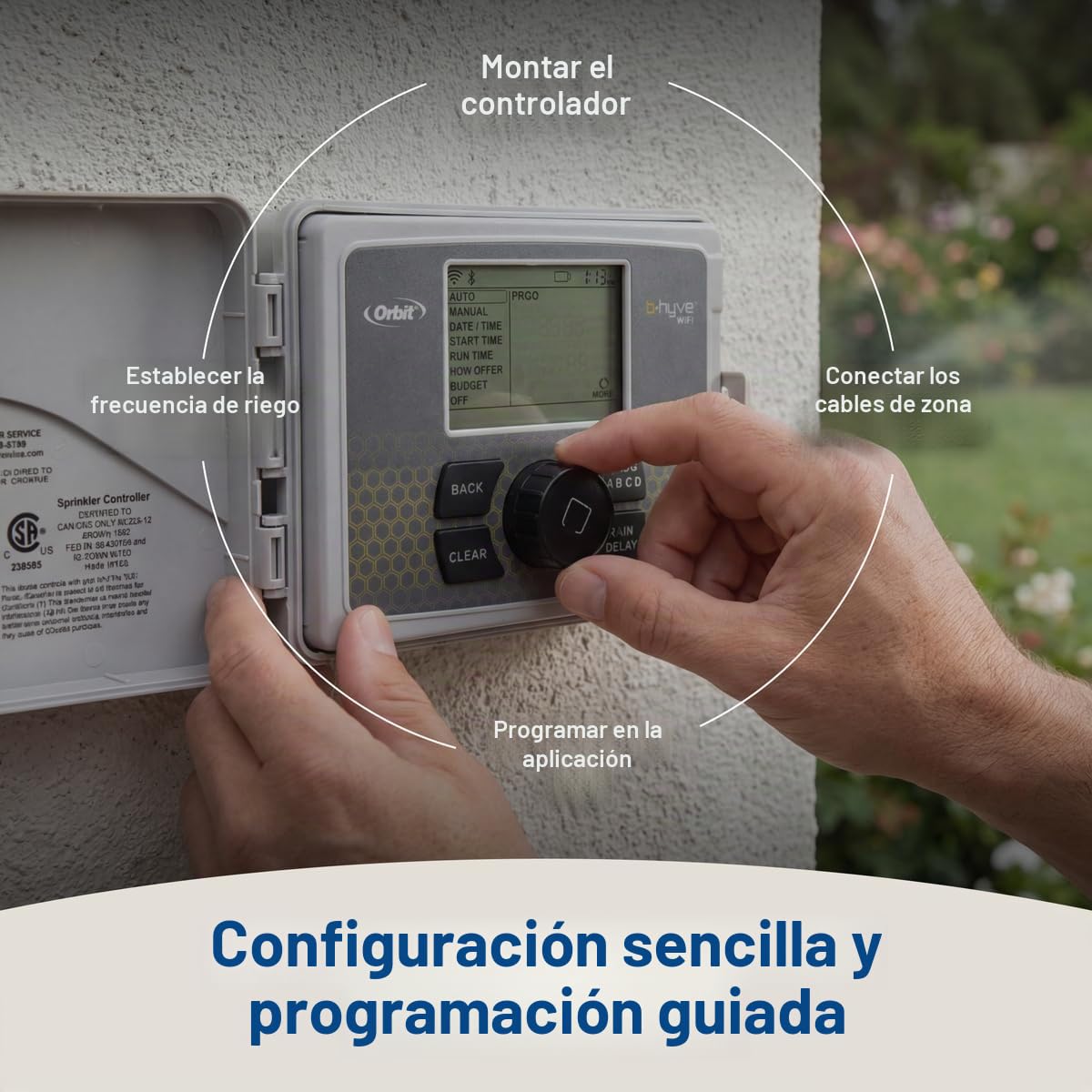 Orbit 57946 B-hyve - Controlador Inteligente de Sistema de rociadores WiFi para Interiores y Exteriores de 6 Estaciones