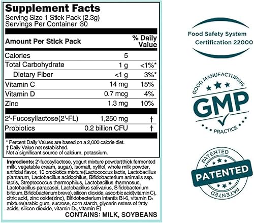 Miniatura 7 de MOMSTAMIN 2'-FL Pre y probióticos para toda la familia salud intestinal  Apoyo inmunológico  Suplemento digestivo que mejora la capacidad cognitiva