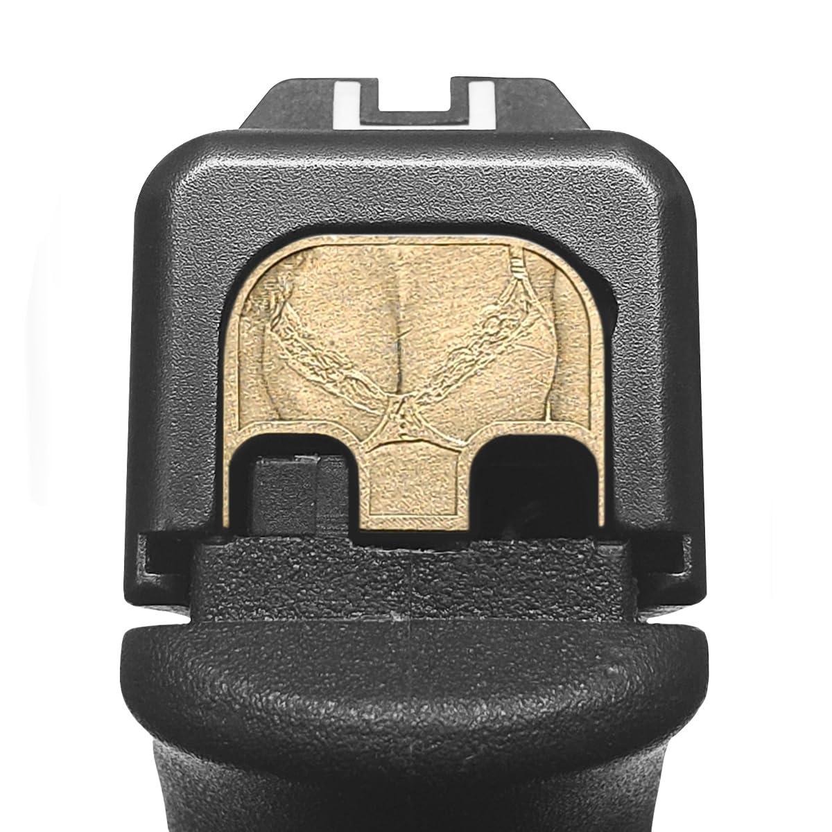 Milspin Brass CNC Milled 3D Engraved Slide Back Plate Compatible with Glock Gen 1-5 (Respectable Melons)