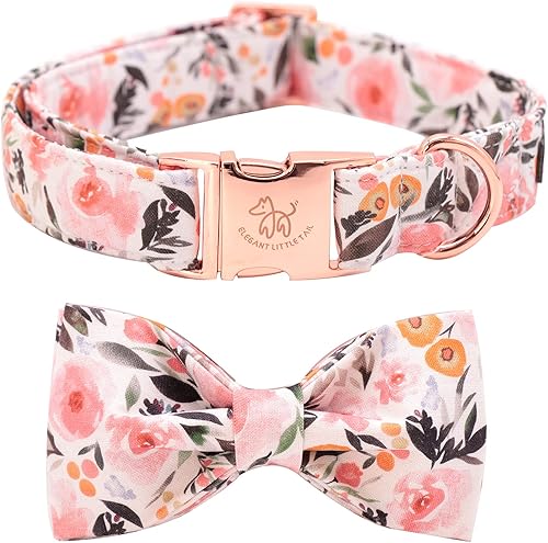 Miniatura 13 de Elegante collar para perro con moño Floral Vintage, cómoda pajarita para perro, collar de perro con lazo Collar ajustable para perros pequeños,
