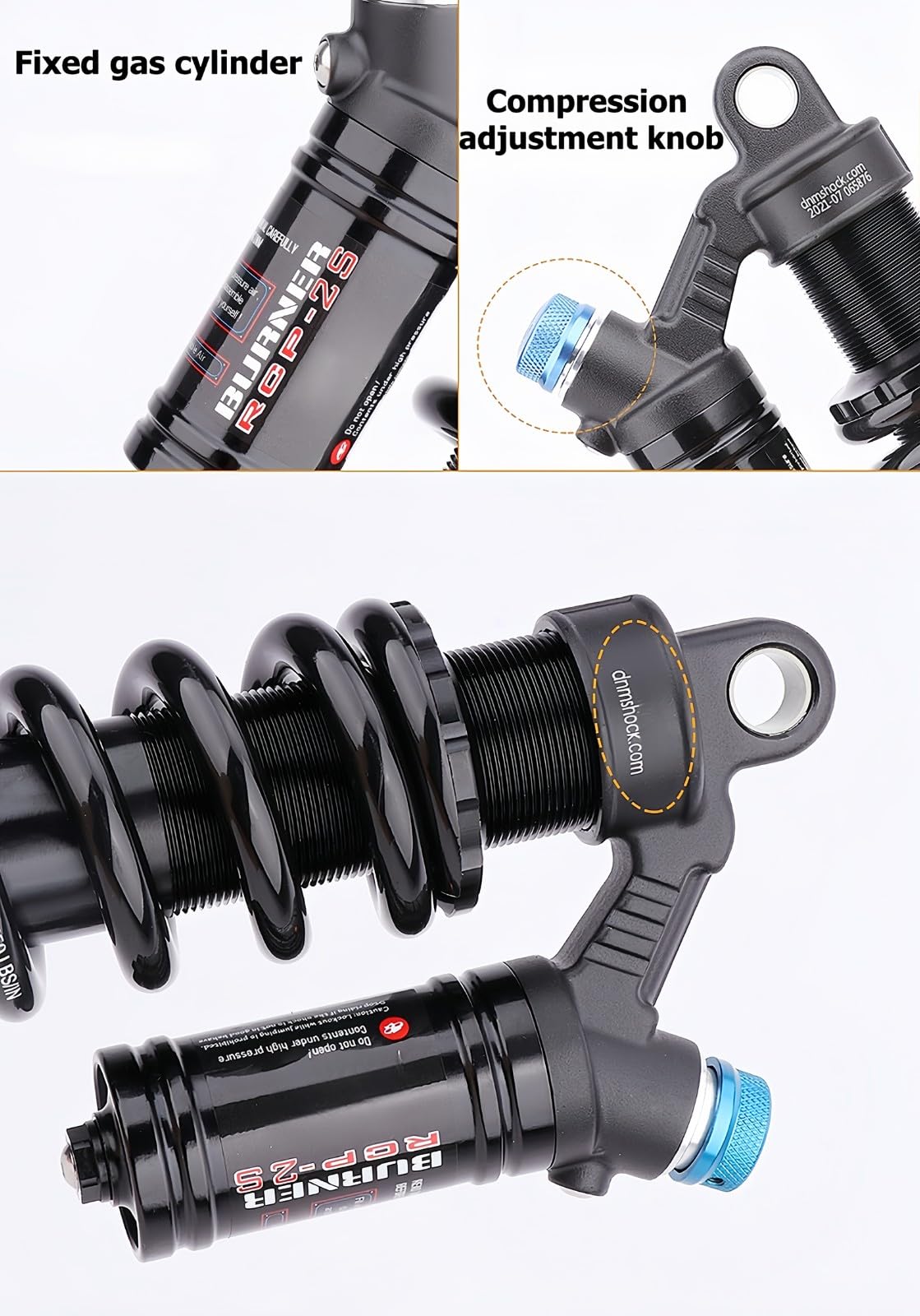 Amortiguador de Suspensión Trasera para Bicicleta de Montaña de Descenso, Compatible con Bicicletas De Montaña y Eléctricas.