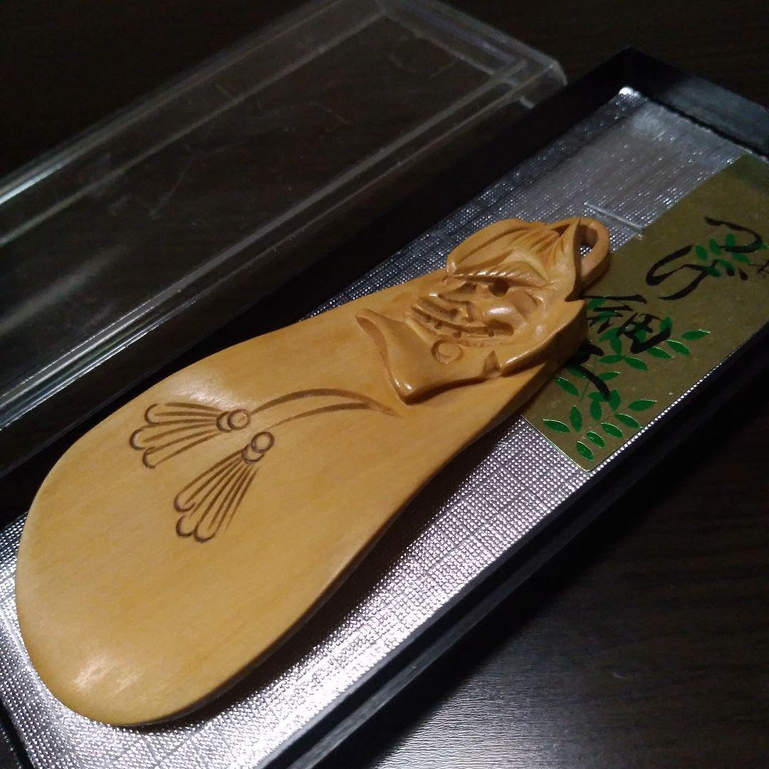 ケース付き宝物コレクション天然木本つげアート工芸品般若はんにゃハンニャ彫刻靴べら Amazon.co.jp: ケース付き宝物コレクション天然木本つアート工芸