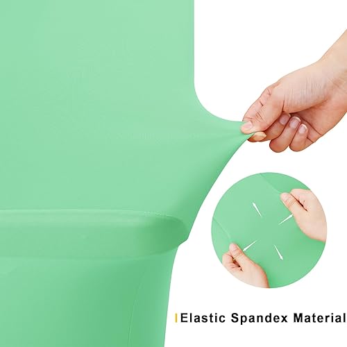 Miniatura 177 de Smiry Paquete de 2 manteles de elastano de 6 pies, elásticos ajustables, lavables y sin arrugas, rectangulares para mesa de patio, para exteriores,