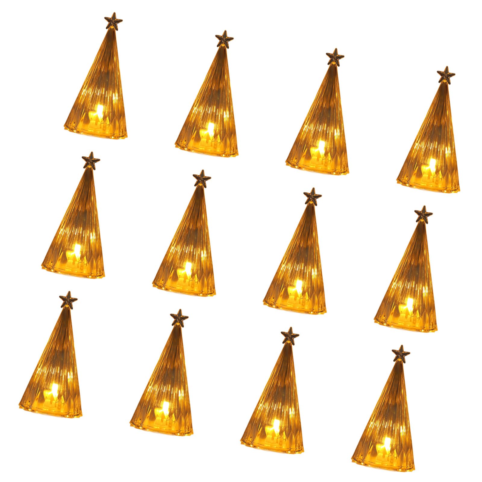 Tsophreniq 12 Pcs Christmas Tree with Lights Christmas Tabletop Displaying Decoration for Party Decorations Chrismas Decoration with Lights