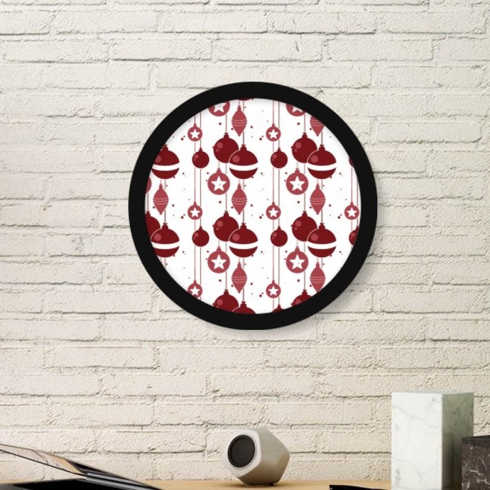 Cadre photo de Noël rond rouge et blanc DIYthinker moyen format noir