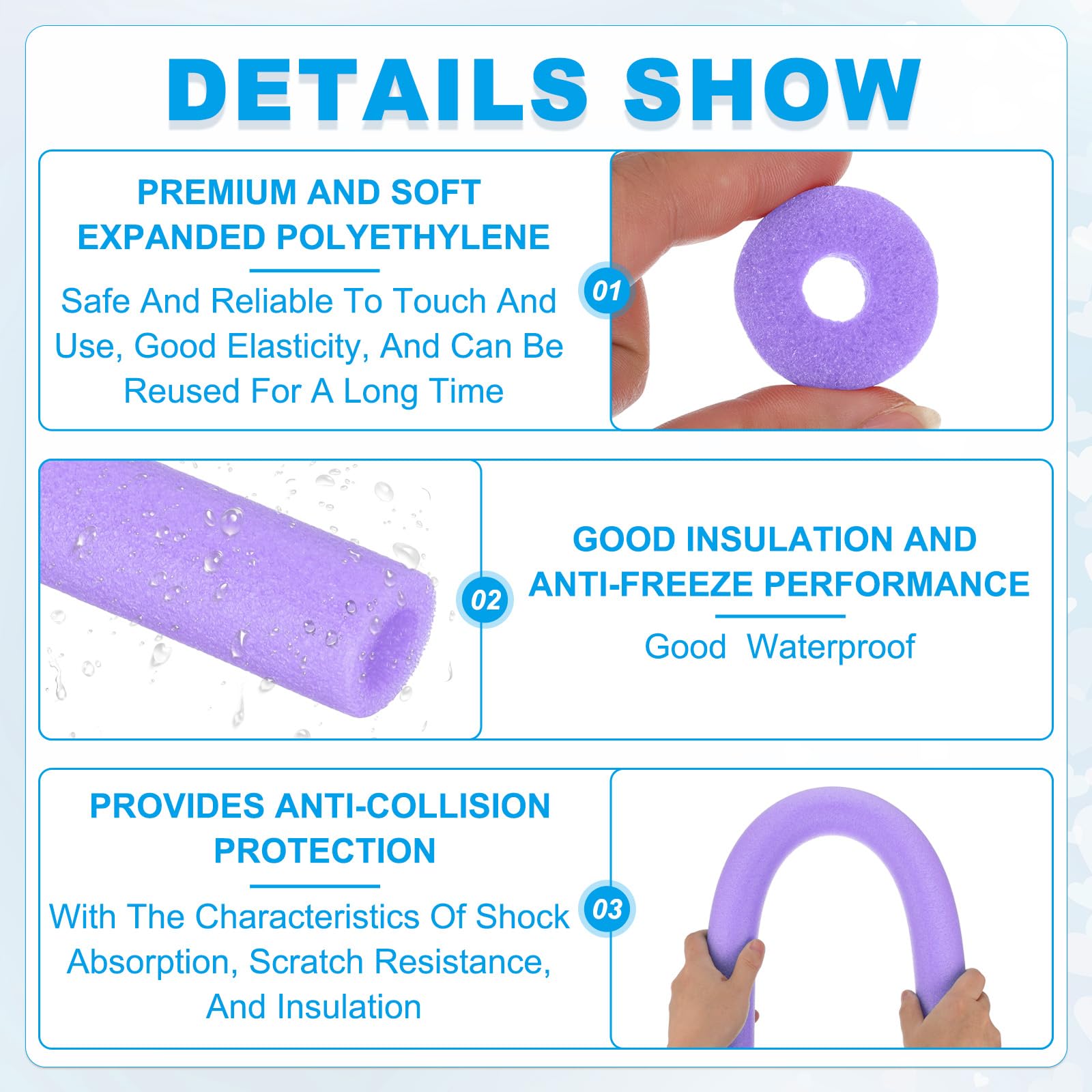 PATIKIL 2 Pcs Pipe Insulation Foam Tube - Image 3