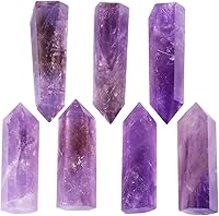 Vista 3 de mookaitedecor 7 PCS Healing Crystal Wands 2" Amethyst, Rock Quartz, Rose Quartz, Black Obsidian, Lapis Lazuli, Green Aventurine, Rainbow Fluorite 6