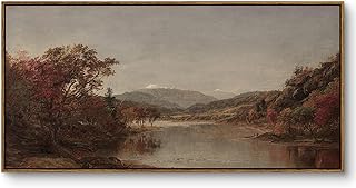 InSimSea Extra Large Framed Vintage Wall Art, Living Room Country Farmhouse Decor, Fall Nature Landscape Paintings, Canvas Prints, Retro Scenery Long Picture for Bedroom Above of Bed,20x40inch