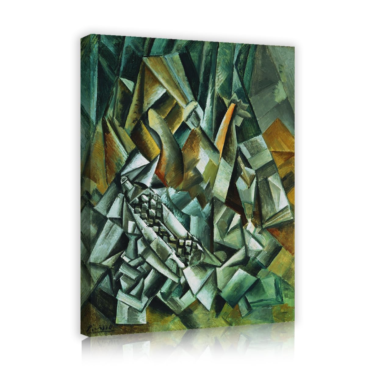 SHENGPOSTER Pablo Picasso Martwa natura Anis Del Mono butelka wydruki na płótnie Kubizm Geometryczna sztuka ścienna słynna replika obrazu do wnętrz Home Office 80x96 cm