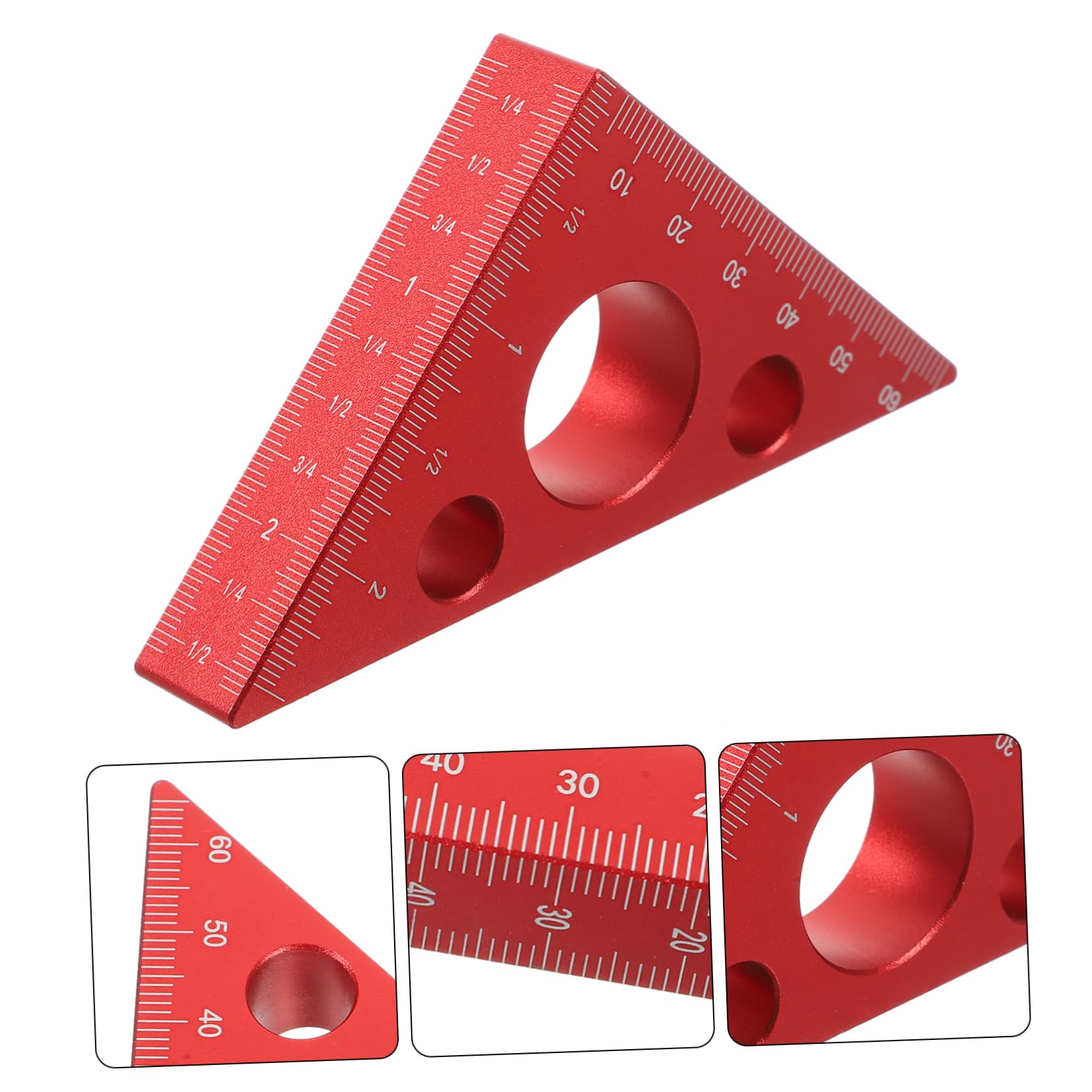 jojofuny 3pezzi Righello Angolare Lega Di Alluminio Per Falegnameria Strumento Di Misurazione Resistente e Facile Da Leggere Ruler Multiuso Per e Lavori Di Precisione Rosso