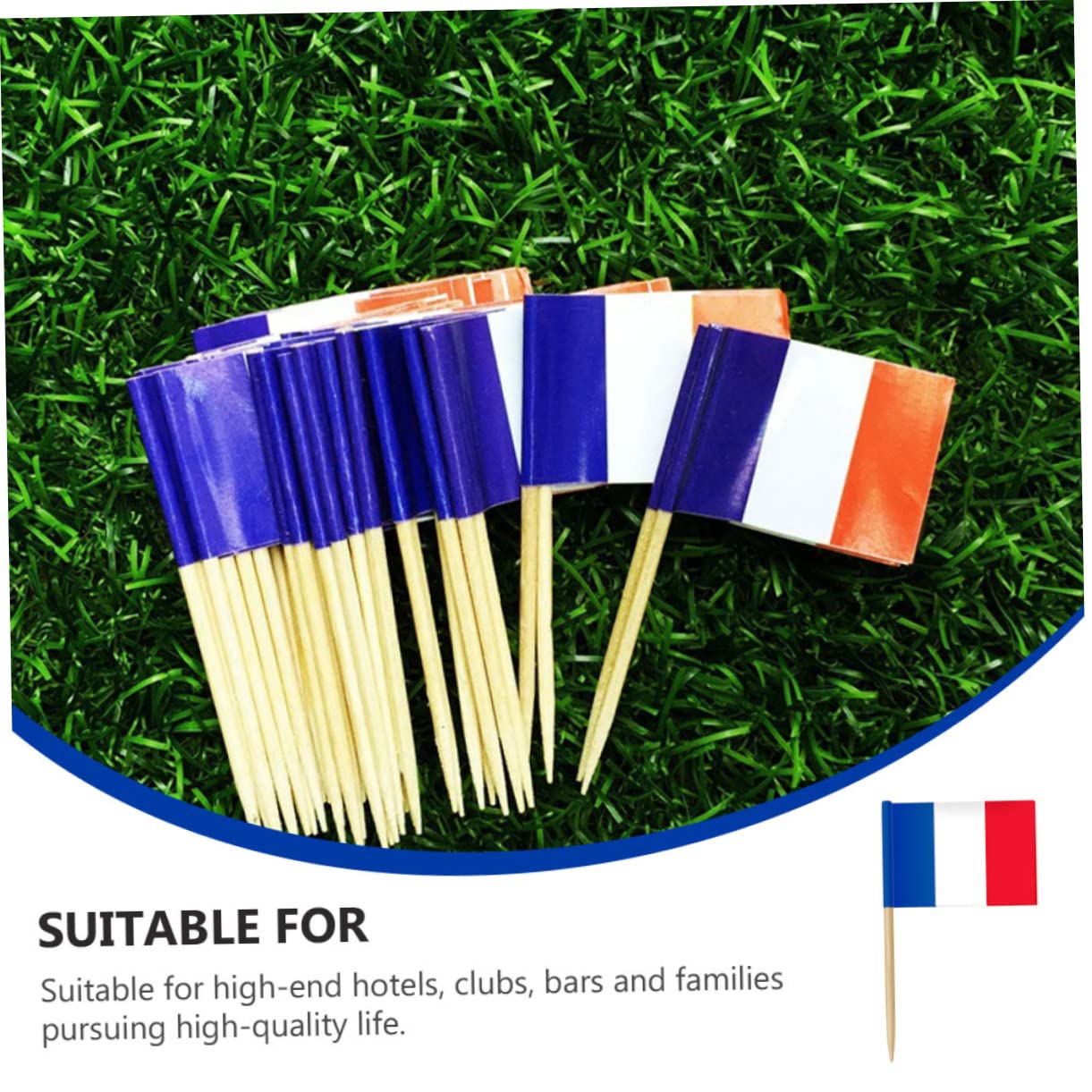 300 Stuzzicadenti Decorativi Con Bandierine Bianche - Per Party E Buffet