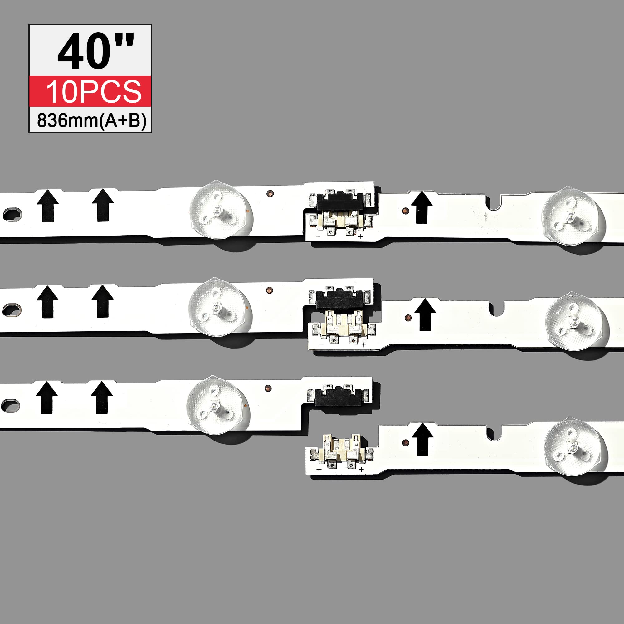 1 Juego = 10 Uds Tira de LED for iluminación Trasera for Samsung UE40H6200 D4GE-400DCA-R2 R1 400DCB-R2 R1 BN96-30450A 30449A BN96-38890A 38889A 30417A