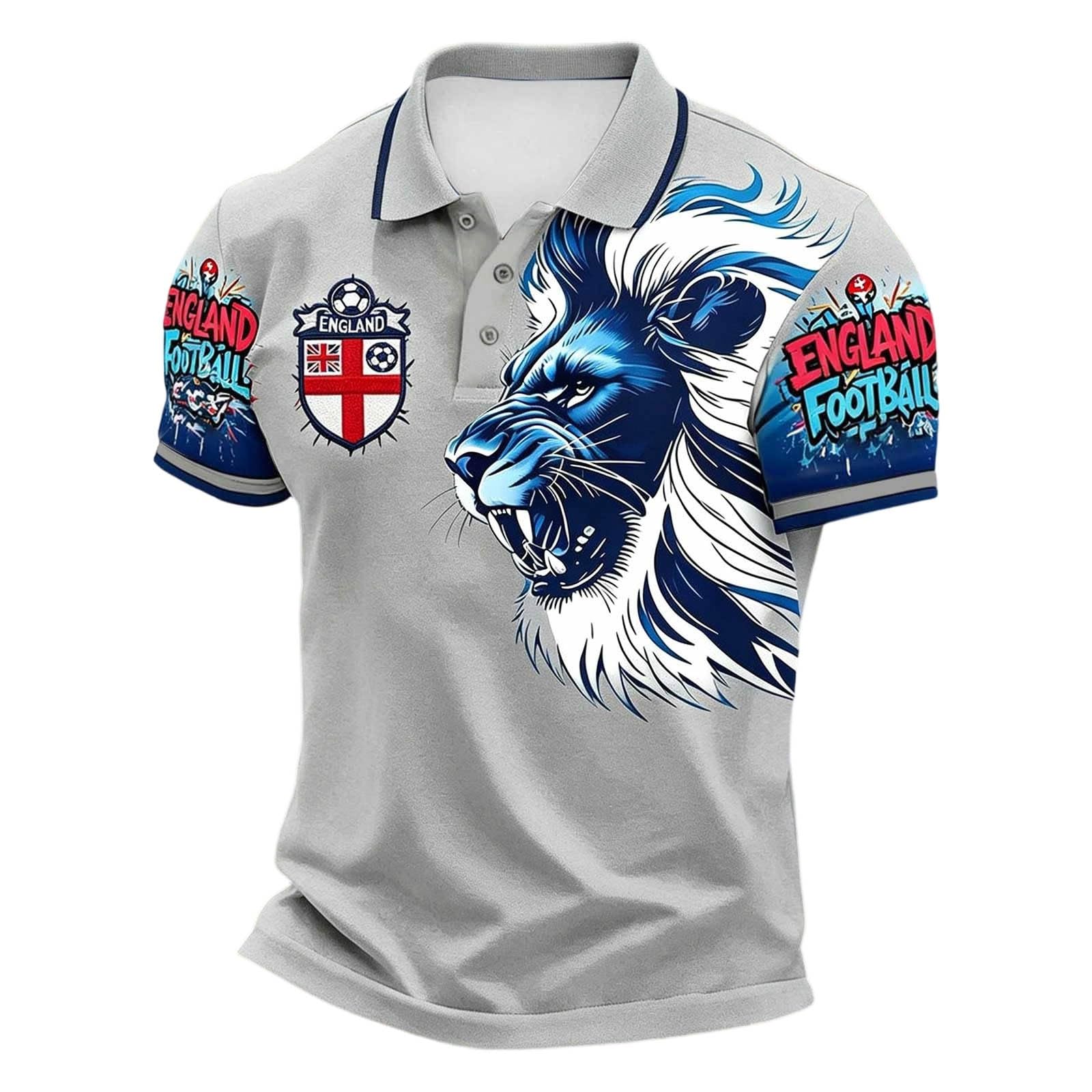 England St George's Cross Polo Shirt Classic Polo Shirt with Red England Flag Design Perfect for Football Fans Comfortable Fit for Everyday Wear and Matches