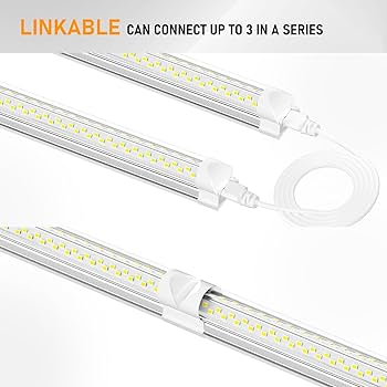 LUZ - 8☆shop ELEKICO 8' Led Shop Lights,Super Bright 19500LM 100W 5000K