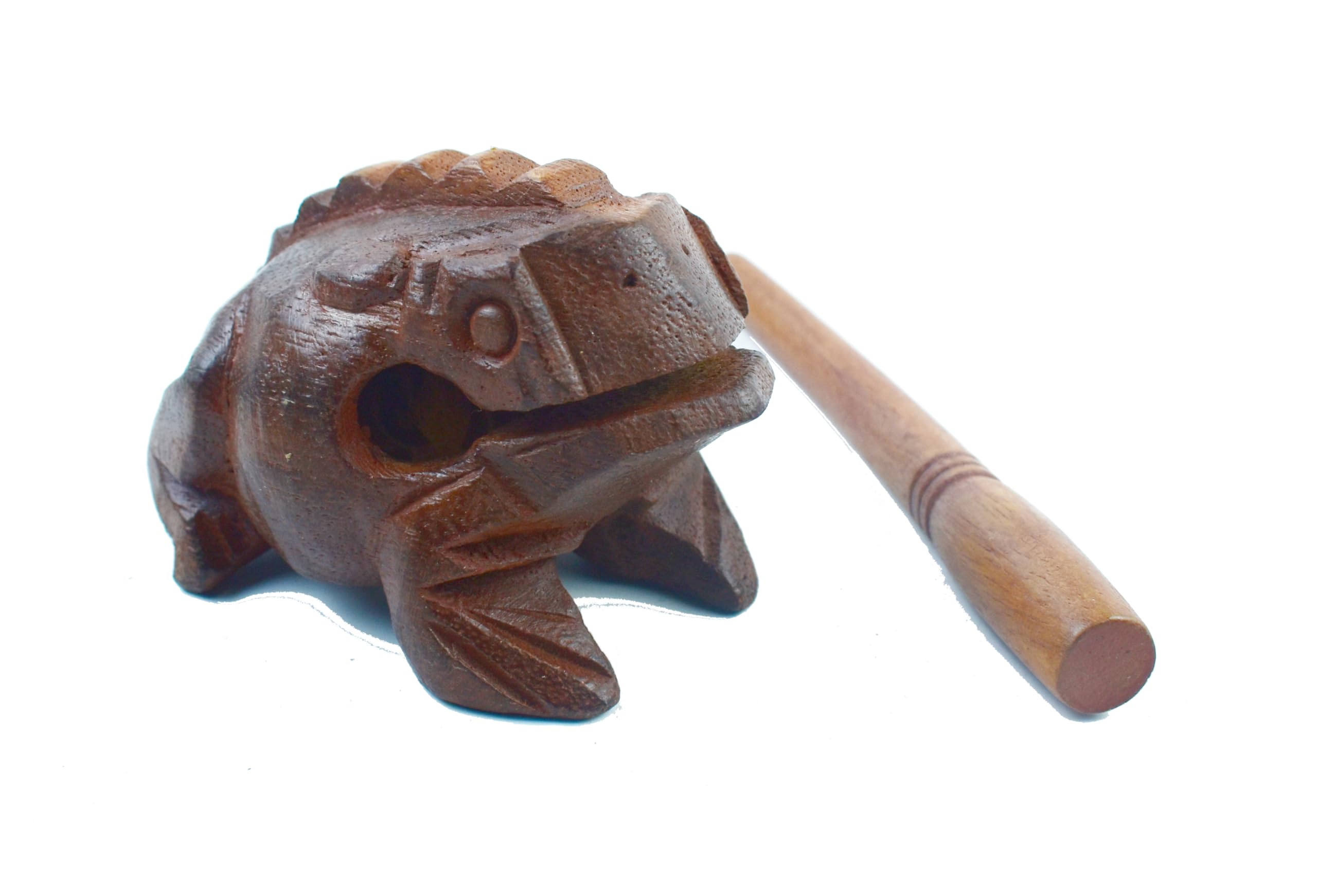 Frog guiro inches wood block musical instrument Percussion Musical Instrument Perfect size Natural Wood Güiro Frog. (3.75 inches-9.5 cm.) - Image 2