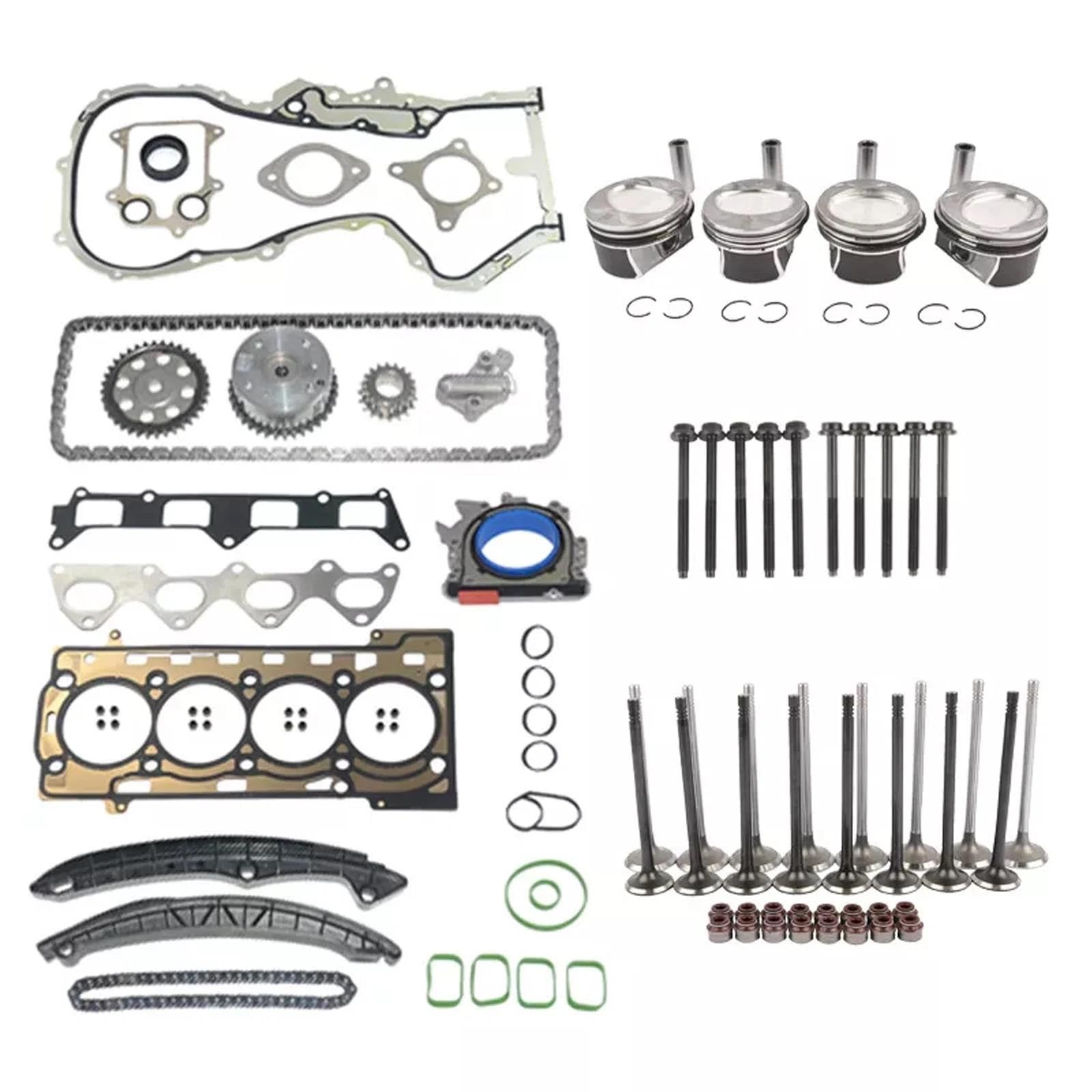 Kit Di Riparazione Motore Pistoni STD + Catena Distribuzione + Guarnizioni Testata Per A3 A1 1.4 TSI Kit catena bilanciamento