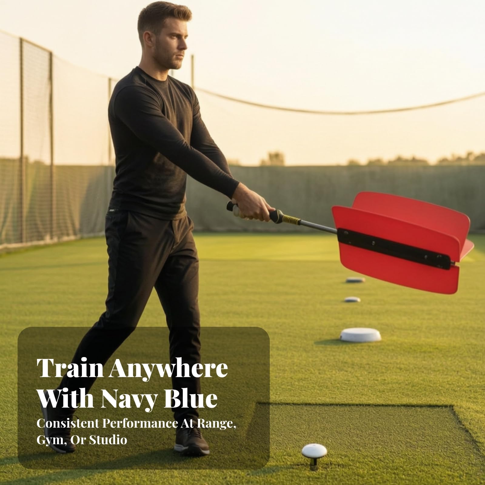 Golfschwungtrainer mit Luftwiderstand Und Ergonomischem Griff für Sicheres Halten Und Flüssige Bewegung für Golfer Und Sportler Robustes Material für, Orange