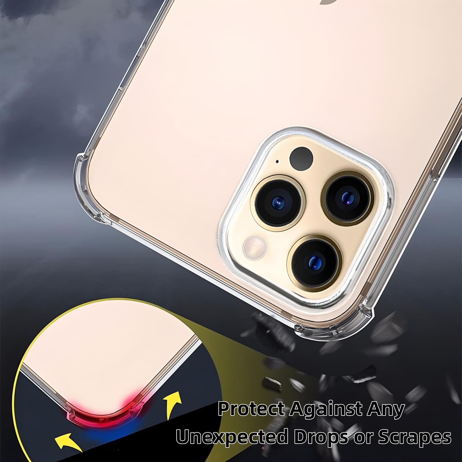 Custodia IPhone 12 Pro Max Trasparente Antiurto + 2 Pellicole Vetro Temperato – 4youquality - 2