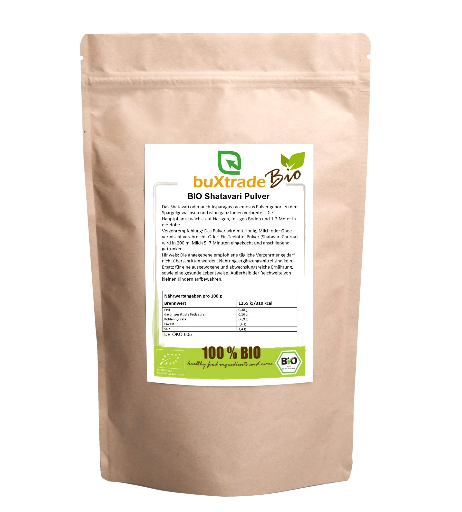 1 kg | BIO Shatavari Pulver | Superfoods | Spargelgewächse | Buxtrade