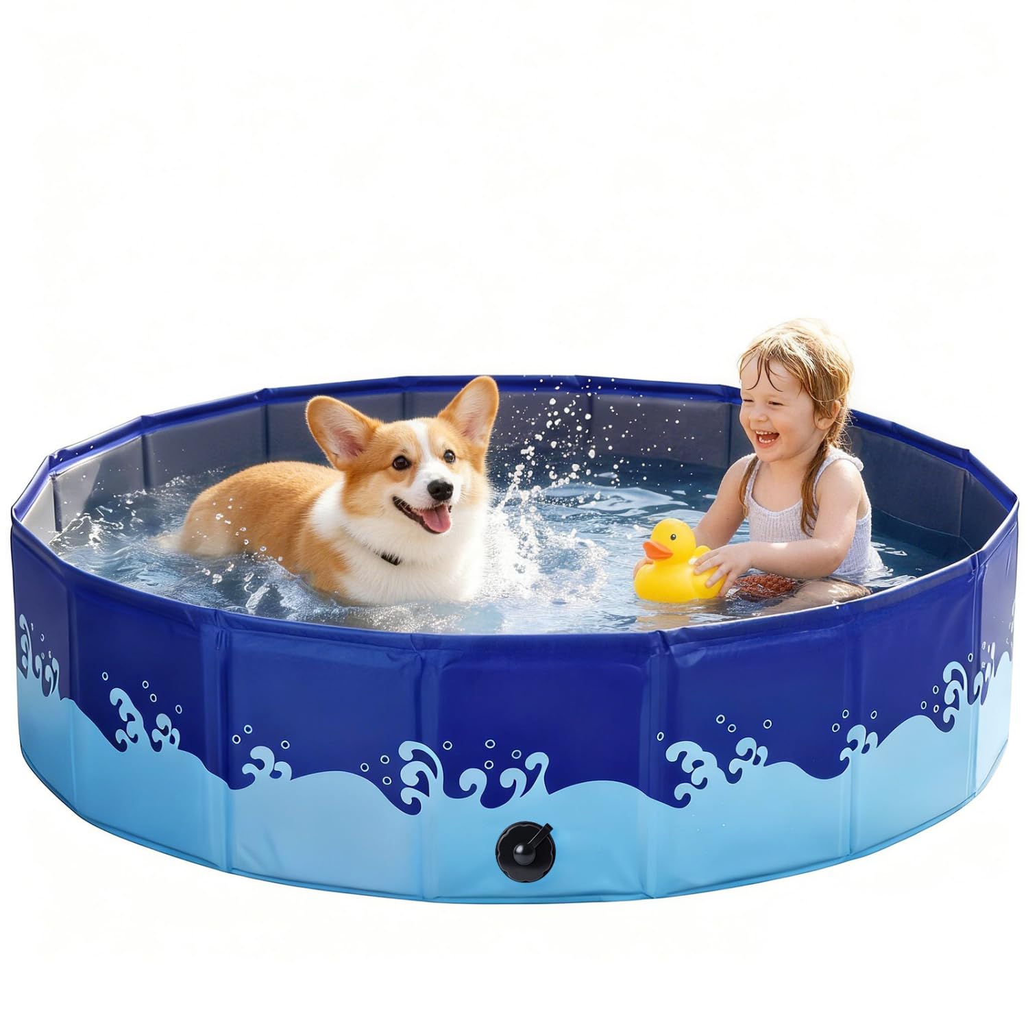 Nobleza Piscina per Cani Grandi e Piccoli, Piscina Pieghevole, Vasca da Bagno Rigida per Cani e Gatti, 80 * 20cm