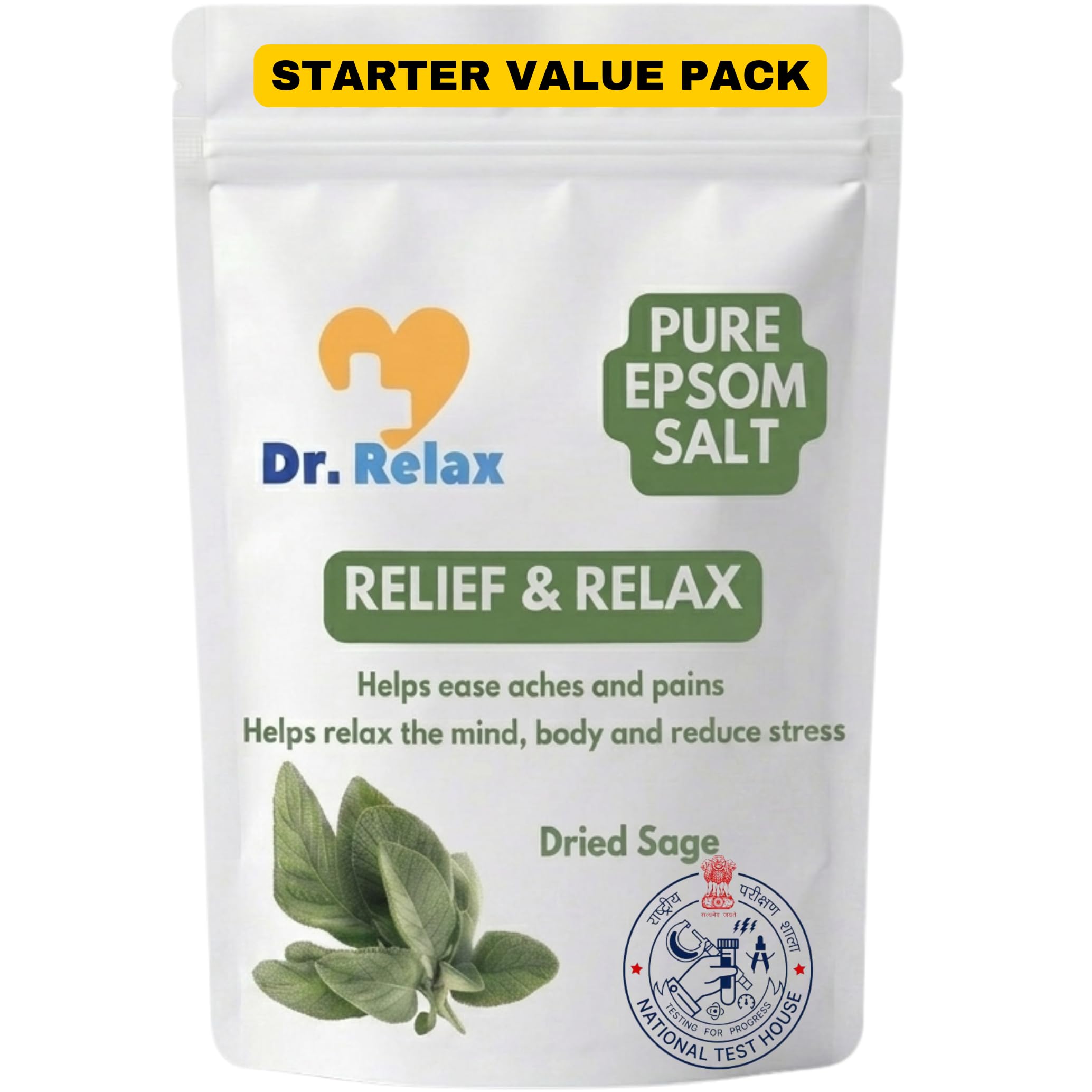 Dr.Relax 100% Pure Epsom Bath Salt Crystal | Detox Bath Salt For Stress Relief & Recovery | Relieves Muscle Pain, Cramps, Joint Stiffness & Inflammation with Magnesium Salt & Sage 850 Gm-picture-23