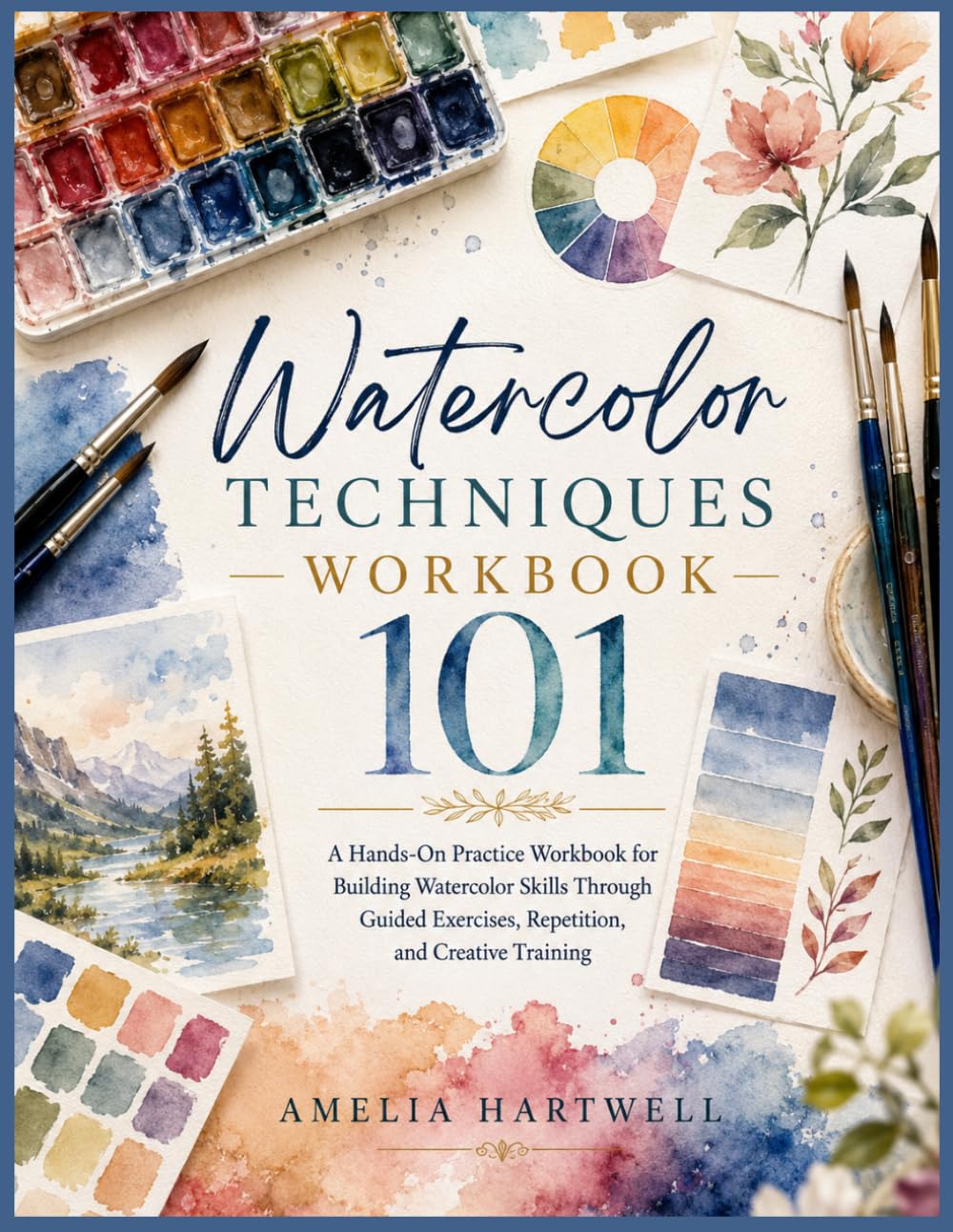 WATERCOLOR TECHNIQUES WORKBOOK 101: A Hands-On Practice Workbook for Building Watercolor Skills Through Guided Exercises, Repetition, and Creative Training