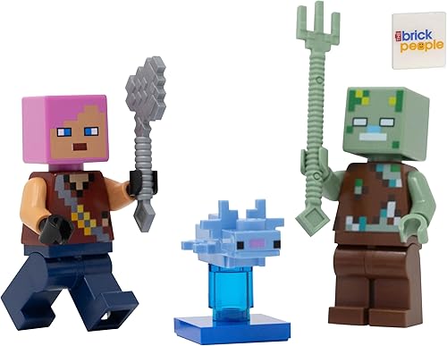 LEGO Minecraft Aventurero con Ahogado y Axolotl Combo Pack - 6+