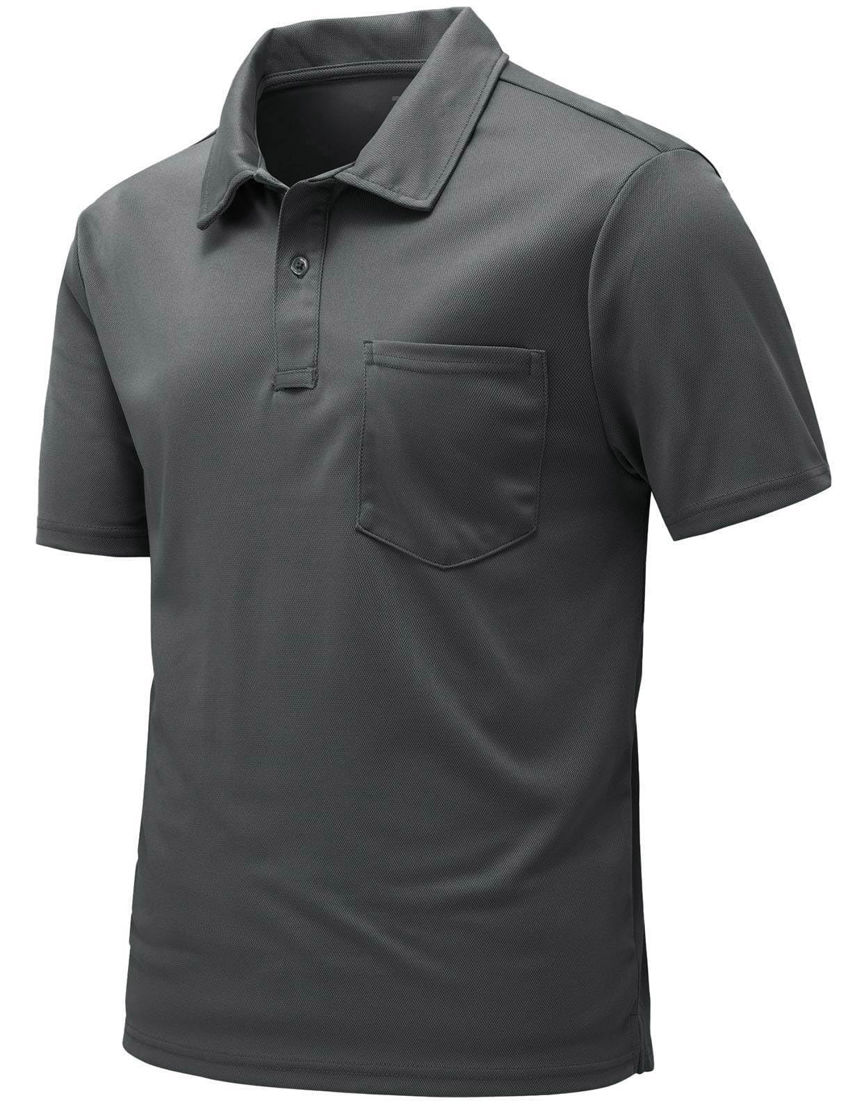 Rdruko Men's Polo Shirts Short Sleeve Quick Dry Outdoor Golf Sports Shirts with Pocket