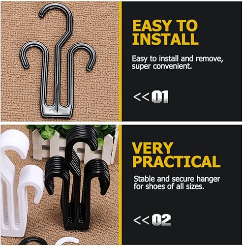 Miniatura 5 de BESPORTBLE Excersise Bike - 12 ganchos de plástico para exhibición de zapatos, soportes resistentes para zapatos, zapatillas, gancho para zapatos,