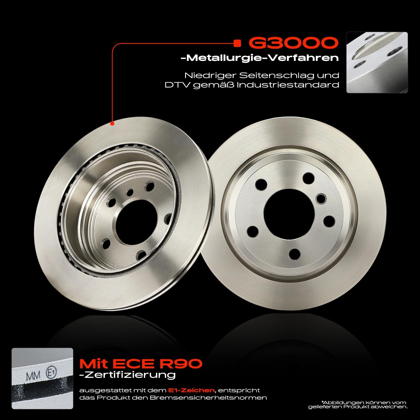Frankberg 2x Bremsscheiben Hinten Belüftet ⌀300mm 34216792229 | Kompatibel mit 4 Coupe F32 F82, 3er F30 F80, 3 Gran Turismo F34, 3er Touring F31, 4 Gran Coupe F36, 4 Cabriolet F33 F83