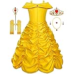 knemmy Princess Costume Dresses for Girls Costumes Halloween Cosplay Birthday Outfit Yellow