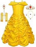Princess Costume Dresses for Girls Costumes Halloween Cosplay Birthday Outfit Yellow