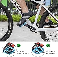Vista 2 de ROCKBROS Pedales de bicicleta de montaña MTB compatibles con SPD bicicleta de montaña de doble función sellada sin clipless de aluminio plataforma