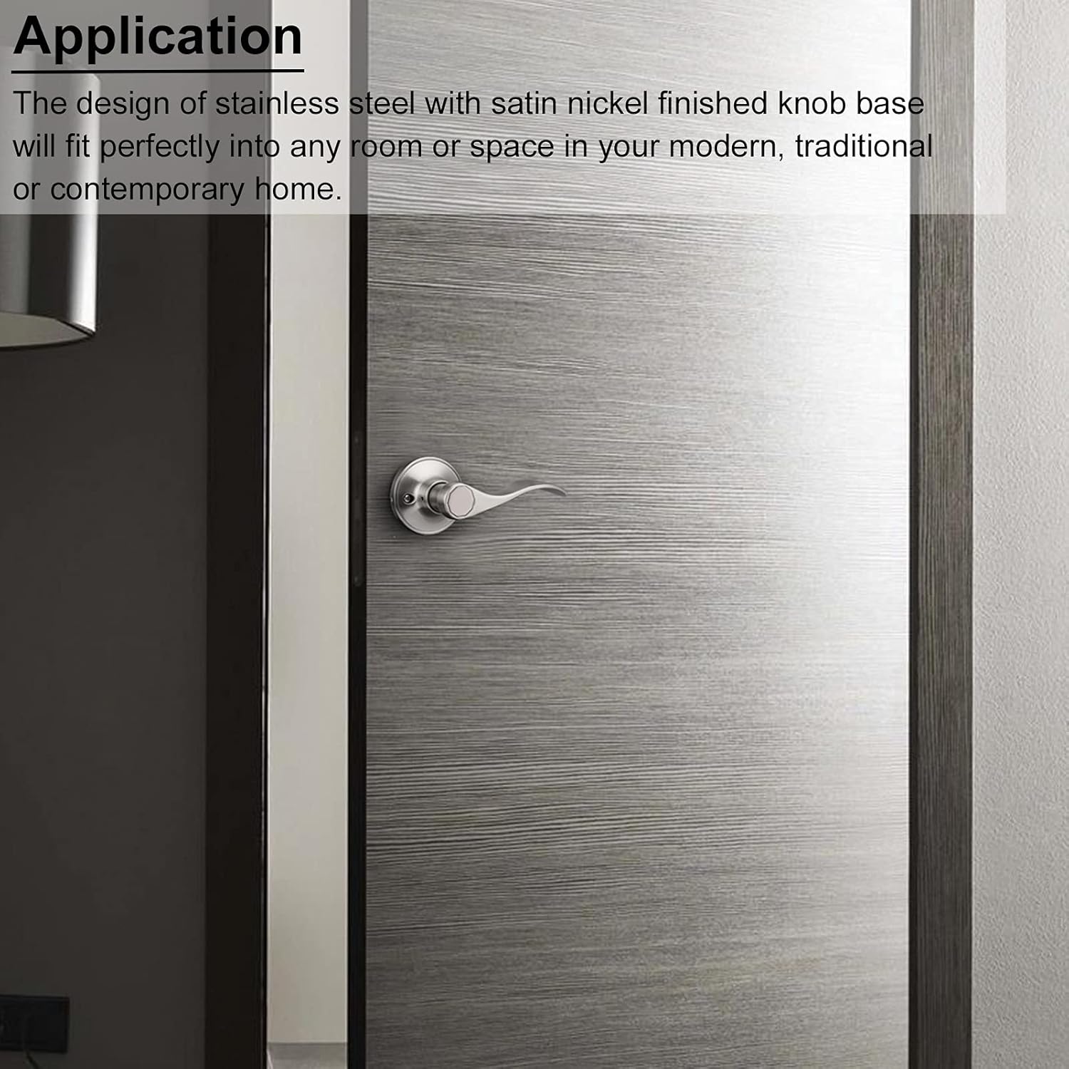 Knobonly Right Handed Single Side Handle Brushed Nickel Finish Dummy Lever Pull/Push Function for Closet Non-Locking 1 Pack