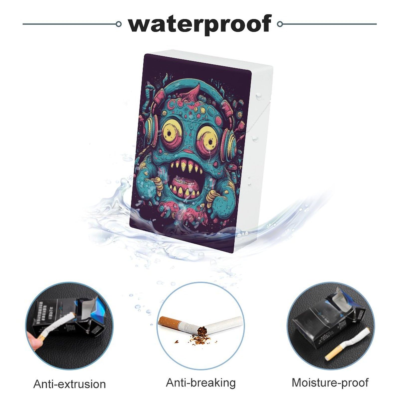 Amazon.com: Love Music Monster Cigarette Case Box King Size 85mm 20  Capacity Push to Open Waterproof Cigarette Case for Women Men Pocket Cigarette  Holder Case Vintage Cigarette Box : Health & Household