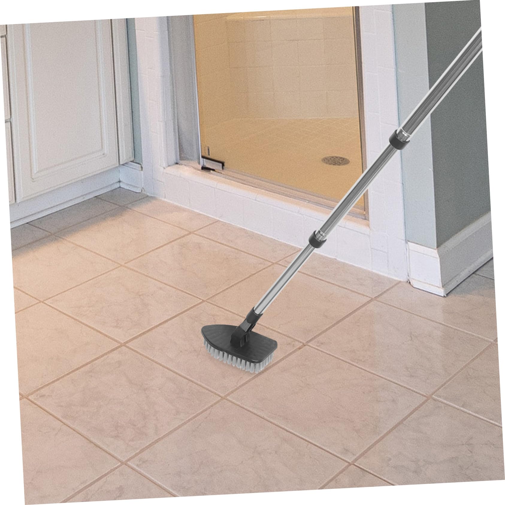 Cepillo de Limpieza Multiusos para Fregar Suelos de Baño con Mango Extensible para Suelos de Ducha y Juntas Cepillo Fregador de Baño