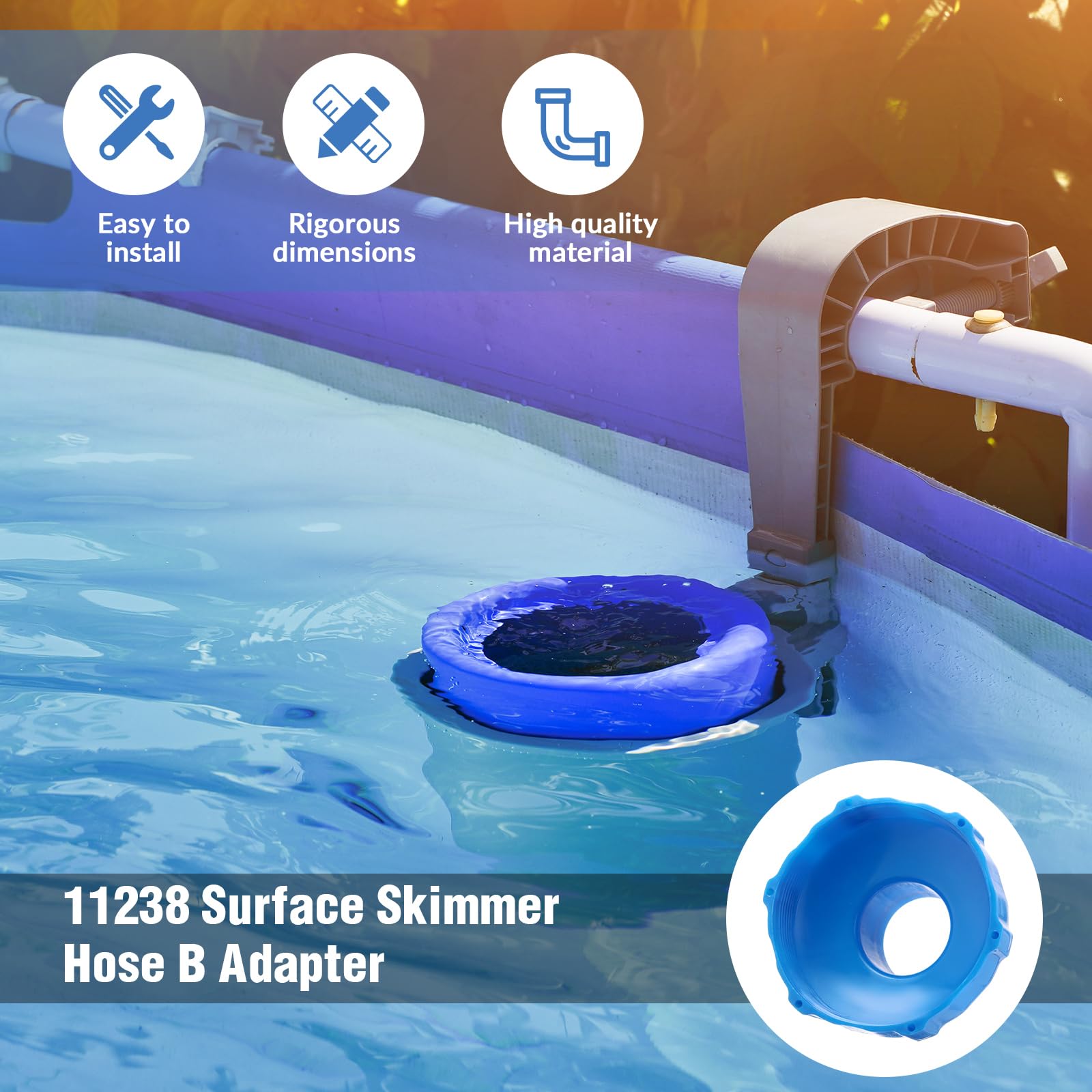 Kit de 6 adaptadores de manguera de piscina, adaptador B de manguera 11238 y acoplamiento de conector de manguera de 1-1/4 pulgadas o 1-1/2 pulgadas para limpiador de piscina, filtro de