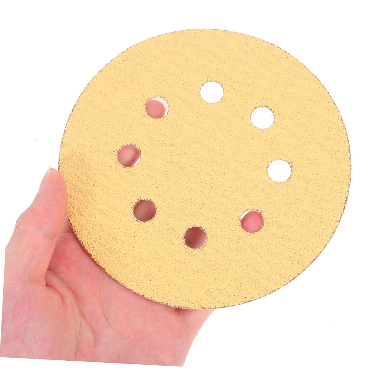 NUOBESTY 25pcs Sandpaper Discs 5 Inch 8 Hole Adhesive Back Sanding Pads 60 Grit Drywall Sandpaper for Furniture Automotive and Metal Surface Polishing