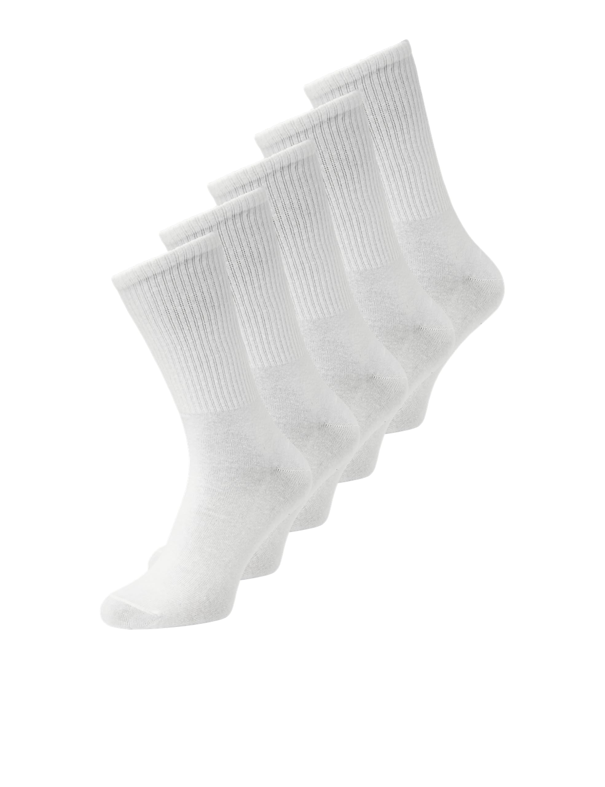 JACK & JONES Mens Jacbasic Tennis Socks, Pack Of 5, White