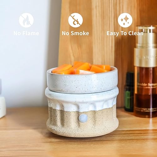 Miniatura 4 de VICTORIA AROMA Calentador de cera de cerámica 3 en 1 para cera perfumada, quemador eléctrico de fragancia para el hogar, oficina, dormitorio, regalo
